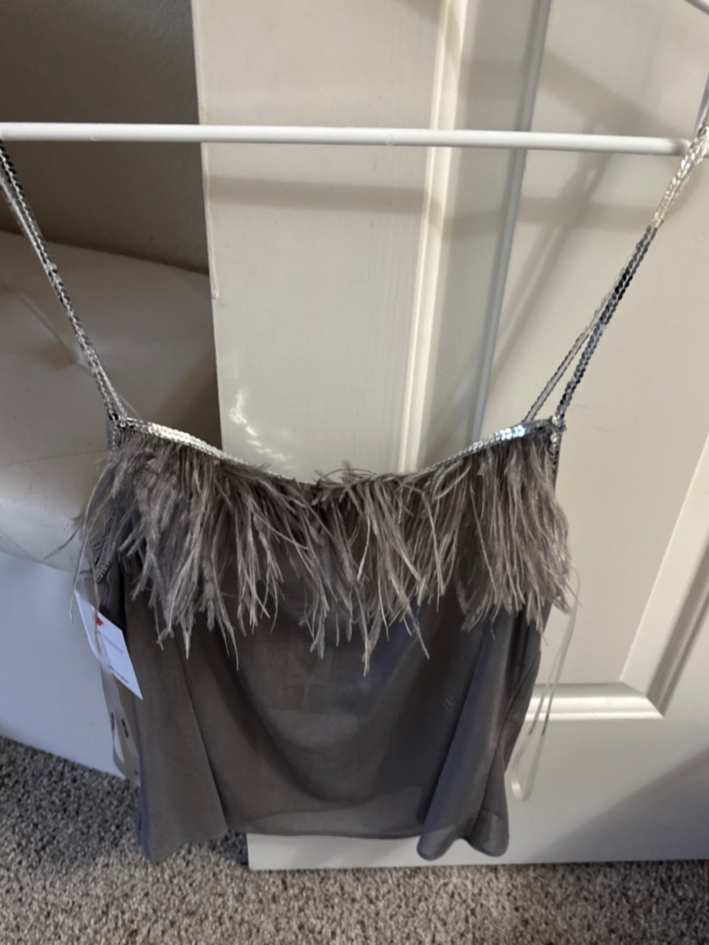 Jaded, London, silver feather tank brand new with the tag size 8